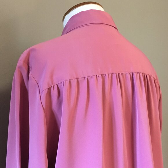 Outline Korean Blush Pink Slinky Pleated Button Down Shirt - Picture 8 of 16